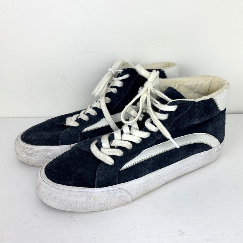 Madewell Sidewalk High-Top Sneakers Navy Blue Suede Women 7M